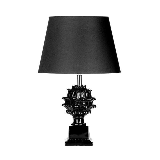 premier housewares Melano Black Polyresin Table Lamp