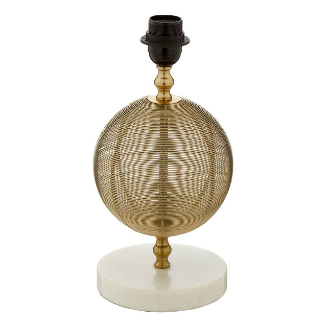 Premier Housewares Melora Round Marble Gold Finish Table Lamp Base