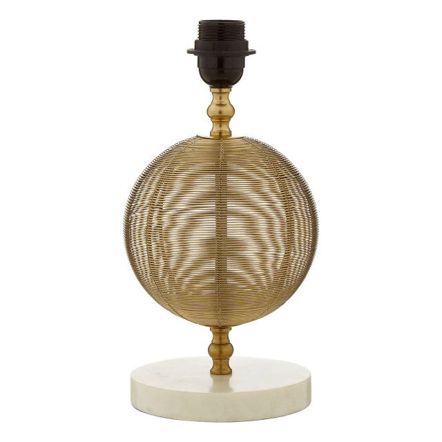premier housewares Melora Round Marble Gold Finish Table Lamp Base