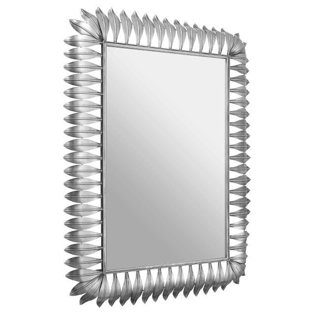 Premier Housewares Merlin Silver Leaf Frame Wall Mirror