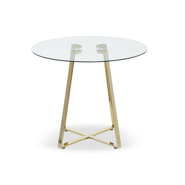 Premier Housewares Metropolitan Round Gold Finish Dining Table