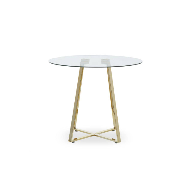 premier housewares Metropolitan Round Gold Finish Dining Table