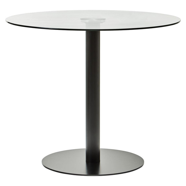 premier housewares Metropolitan Round Matt Black Dining Table