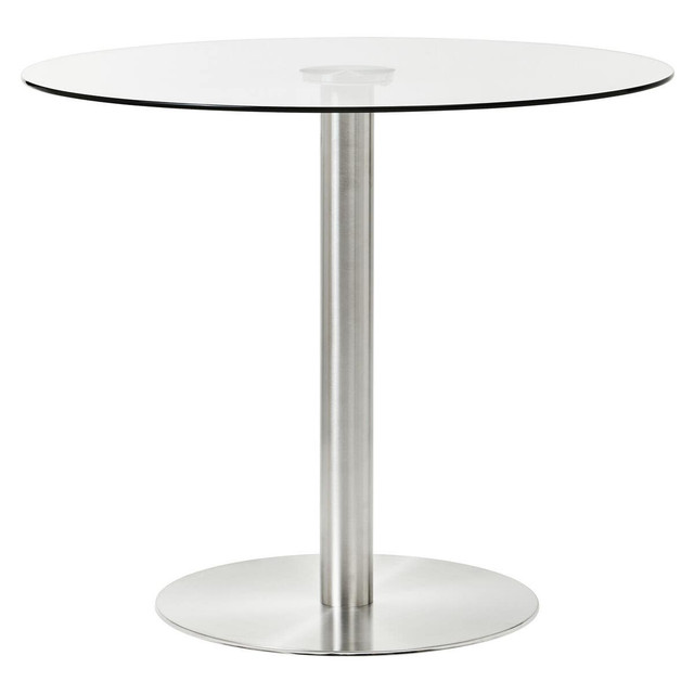 Premier Housewares Metropolitan Round Silver Finish Dining Table