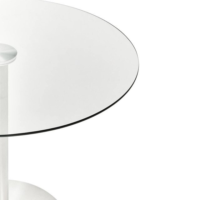 Premier Housewares Metropolitan Round Silver Finish Dining Table