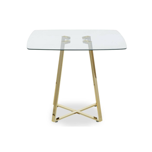 Premier Housewares Metropolitan Square Gold Finish Dining Table