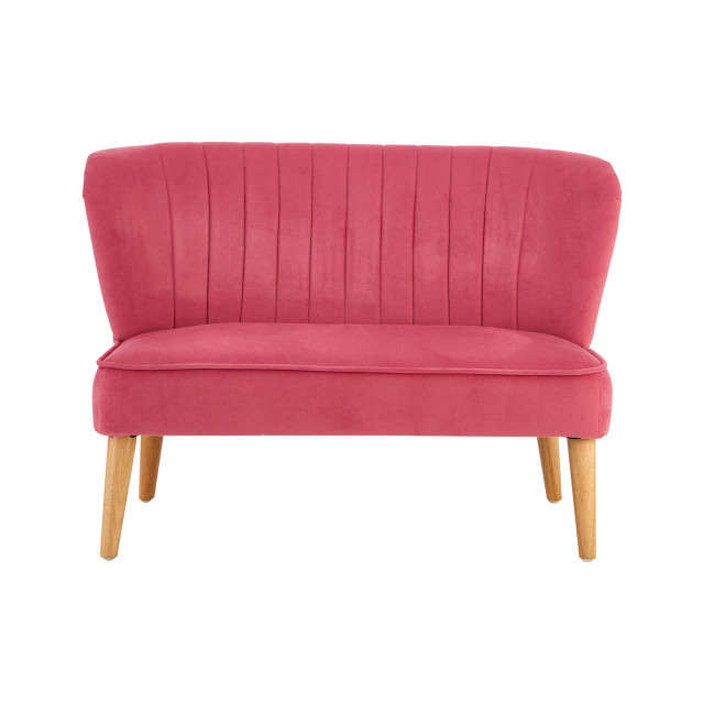premier housewares Mia 2 Seat Pink Velvet Kids Sofa