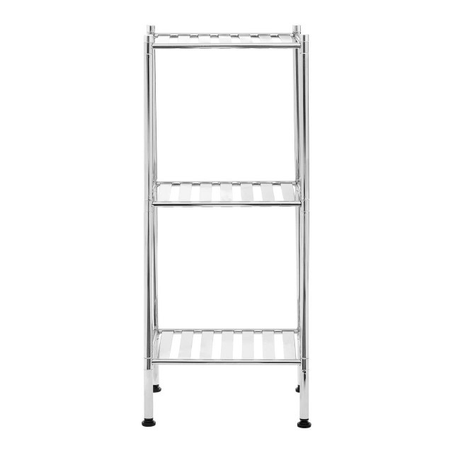 Premier Housewares Micah 3 Tier Chrome Shelf Unit With Rubber Feet