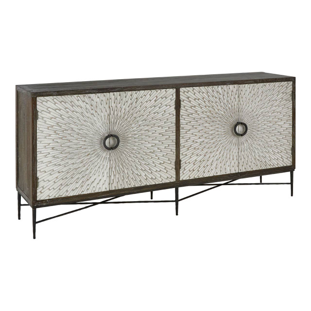 Premier Housewares Milan 4 Door Recycled Elm Wood Sideboard