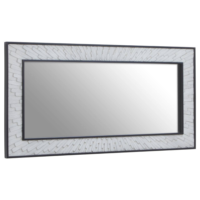Premier Housewares Milan Grey And White Finish Elm Wood Wall Mirror