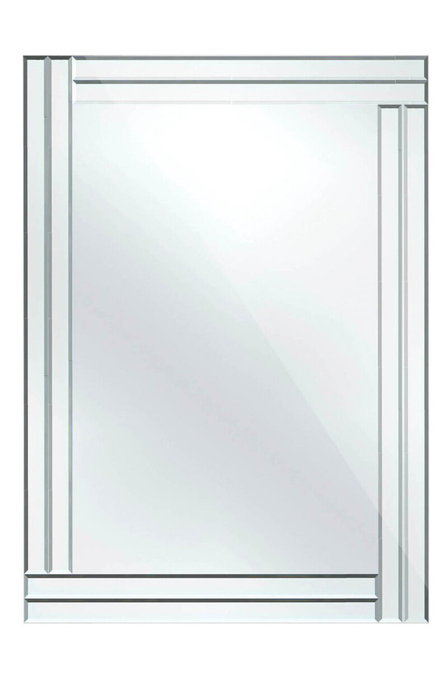 Premier Housewares Milania Bevelled Edge Wall Mirror With Double Line Frame