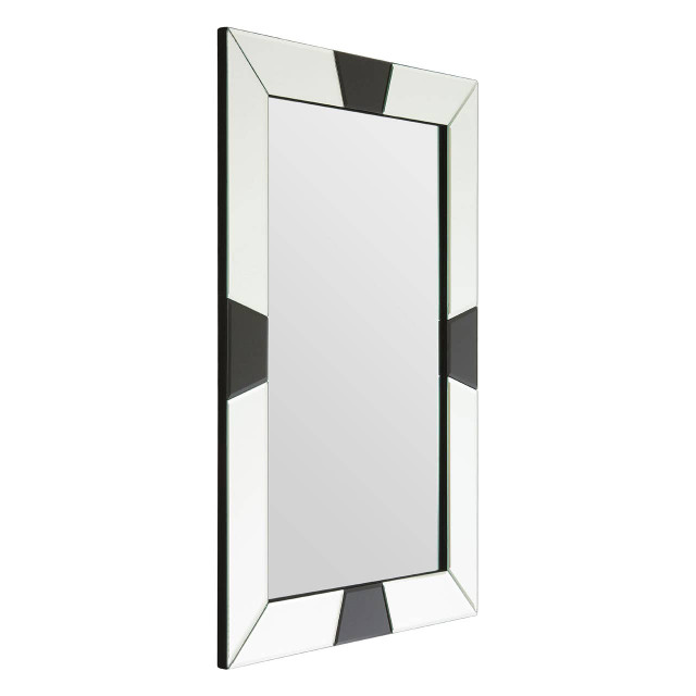Premier Housewares Milania Black And White Bevelled Border Wall Mirror