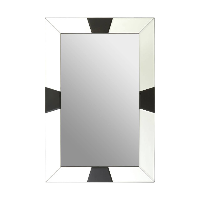 premier housewares Milania Black and White Bevelled Border Wall Mirror