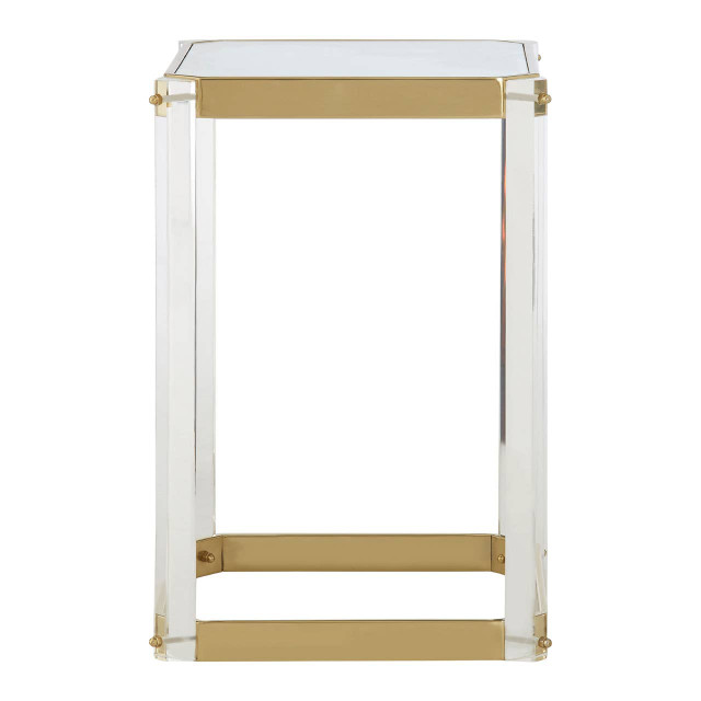 premier housewares Miley Side Table With Mirrored Top