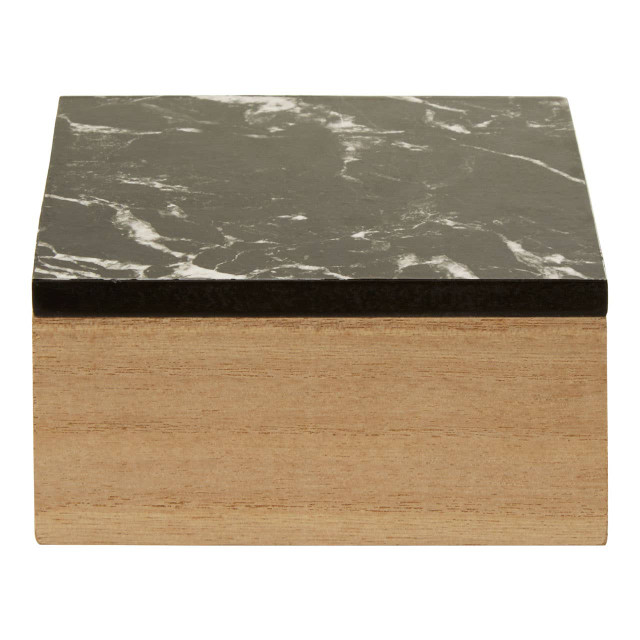 premier housewares Mimo Black Marble Effect Trinket Box