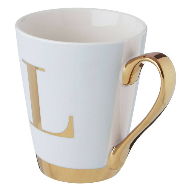 Premier Housewares Mimo Green Frosted Deco L Letter Monogram Mug
