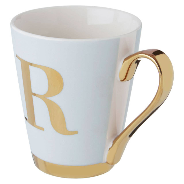 Premier Housewares Mimo Green Frosted Deco R Letter Monogram Mug