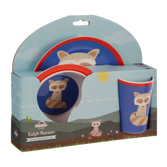 Premier Housewares Mimo Kids Ralph Raccoon Dinner Set