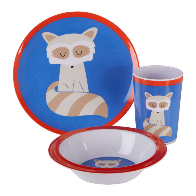 premier housewares Mimo Kids Ralph Raccoon Dinner Set