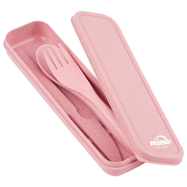 Premier Housewares Mimo Pink 3 Piece Travel Cutlery Set