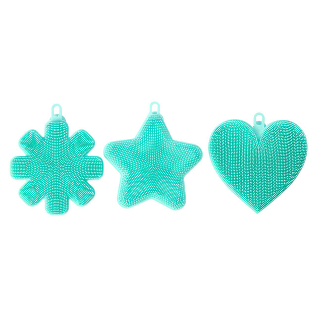 Premier Housewares Mimo Set Of 3 Teal Silicone Dish Scrubbers