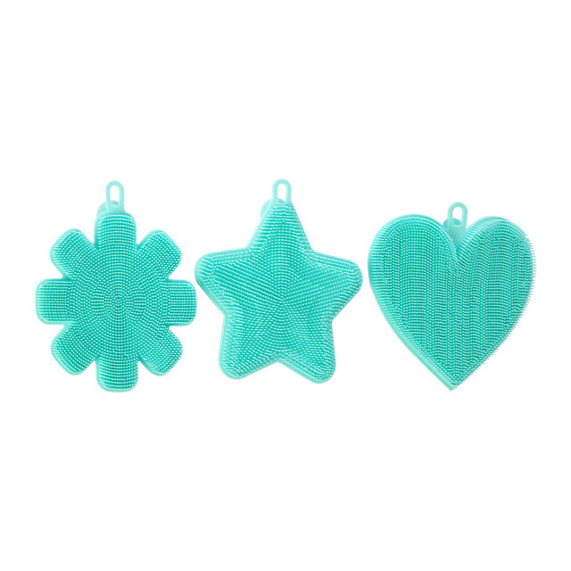 Premier Housewares Mimo Set Of 3 Teal Silicone Dish Scrubbers