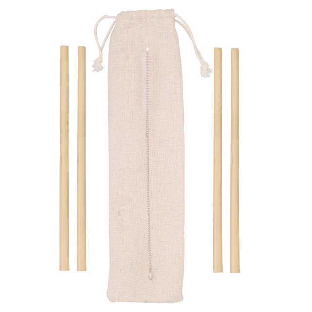 premier housewares Mimo Set Of 4 Bamboo Straws with Cleaning Brush