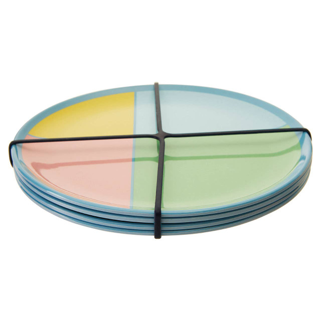 Premier Housewares Mimo Set Of 4 Melamine Dinner Plates
