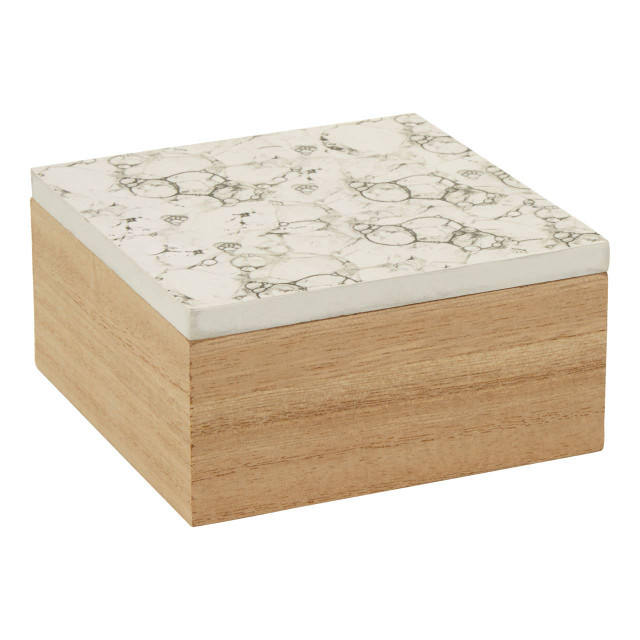 Premier Housewares Mimo White Marble Effect Trinket Box