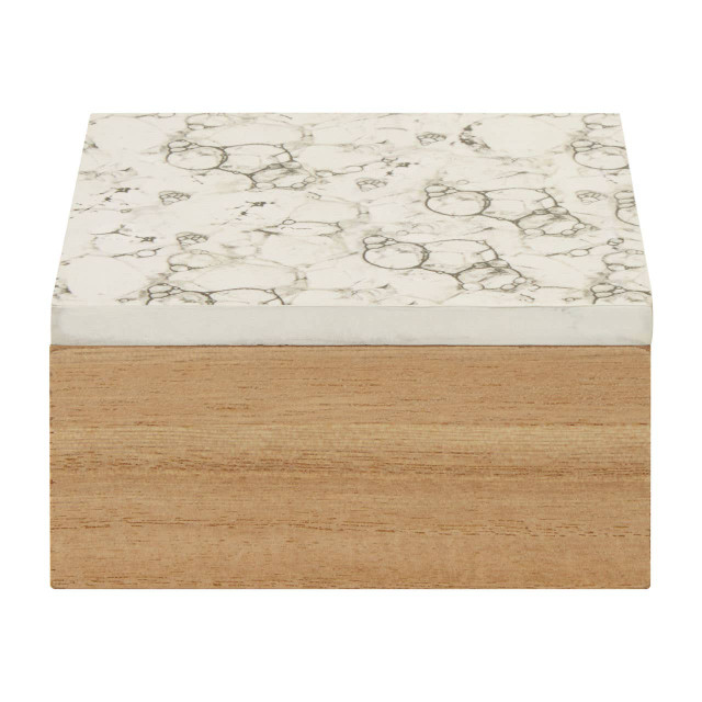 premier housewares Mimo White Marble Effect Trinket Box