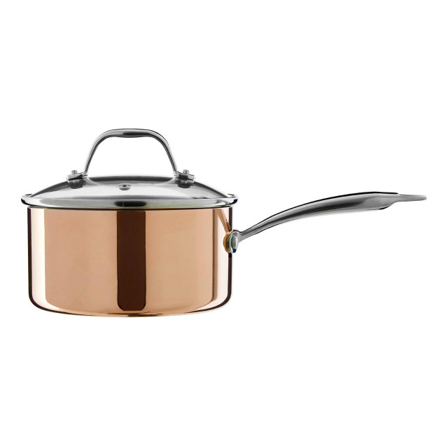 premier housewares Minerva Copper Finish 18cm Saucepan with Lid