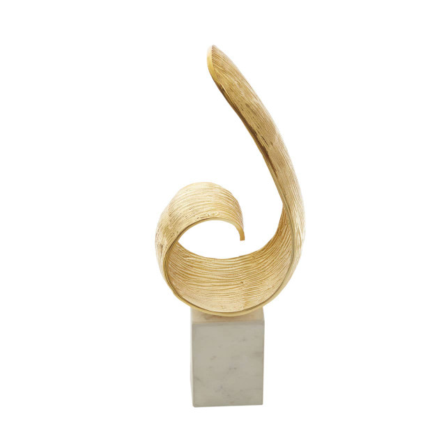 Premier Housewares Mirano Gold Finish Curl Sculpture
