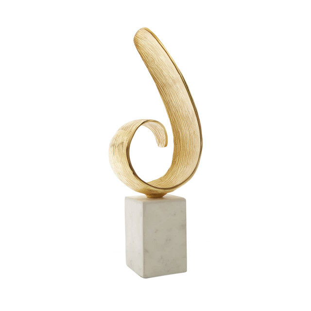 premier housewares Mirano Gold Finish Curl Sculpture