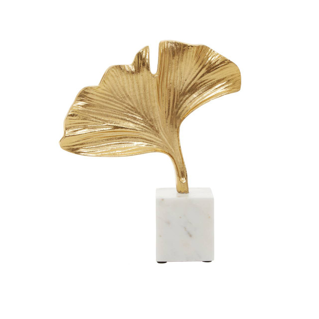 Premier Housewares Mirano Gold Finish Ginkgo Sculpture