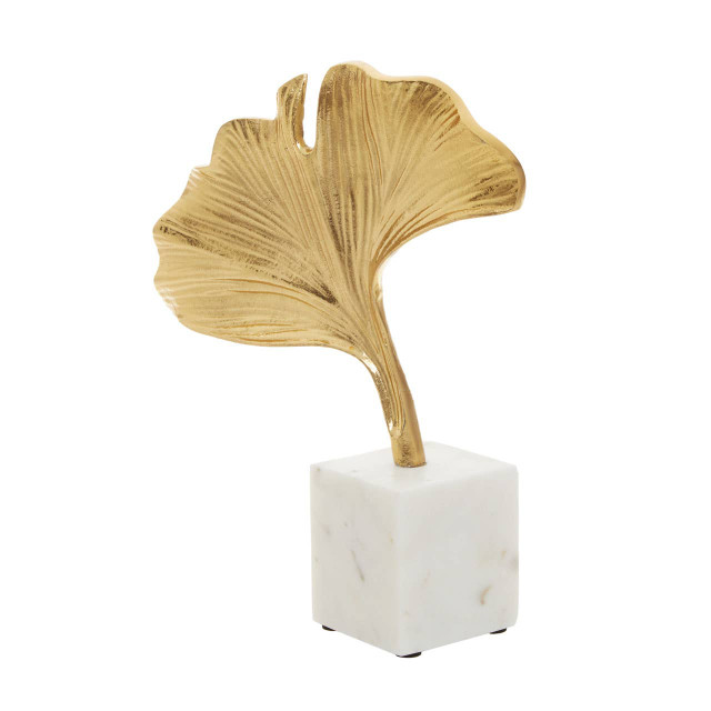 Premier Housewares Mirano Gold Finish Ginkgo Sculpture