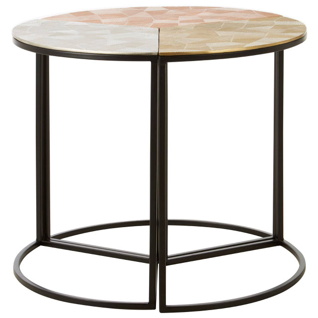 premier housewares Mirano Set Of 3 Assorted Round Side Tables