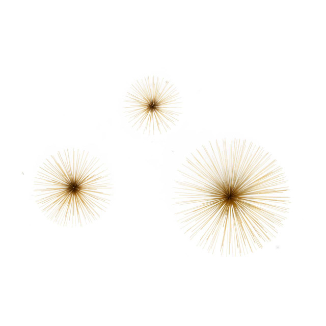 Premier Housewares Mirano Set Of 3 Gold Finish Starburst Wall Decor