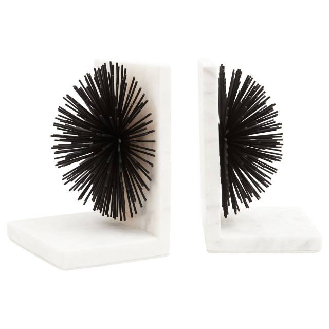 Premier Housewares Mirano Set Of Two Black Finish Starburst Bookends