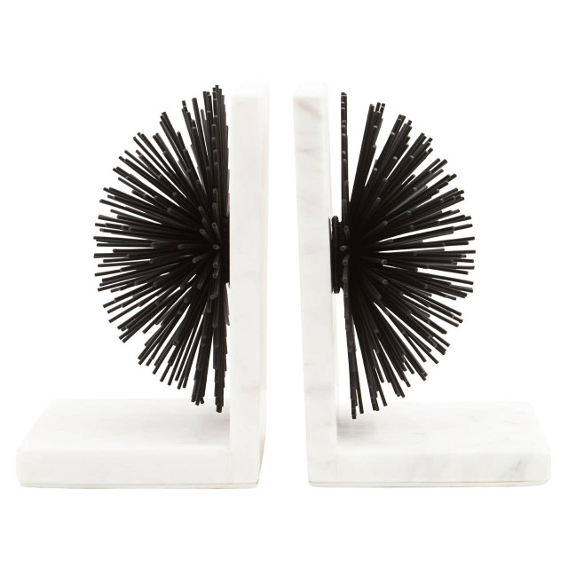 Premier Housewares Mirano Set Of Two Black Finish Starburst Bookends