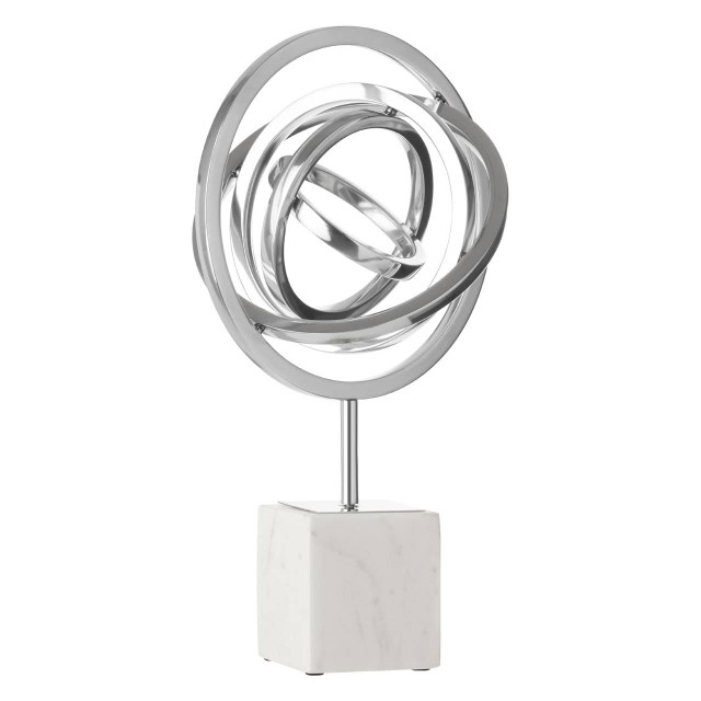 Premier Housewares Mirano Silver Finish Spiral Sculpture