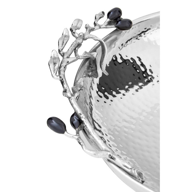 Premier Housewares Miressa Low Silver Grapes Fruit Bowl
