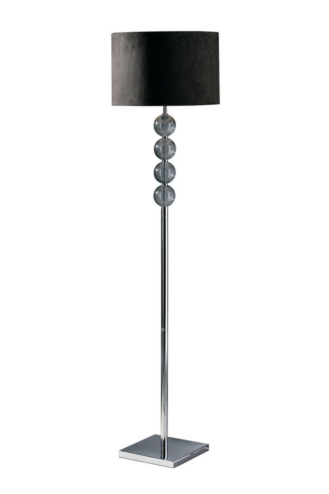 Premier Housewares Mistro Black Suede Effect Shade Floor Lamp