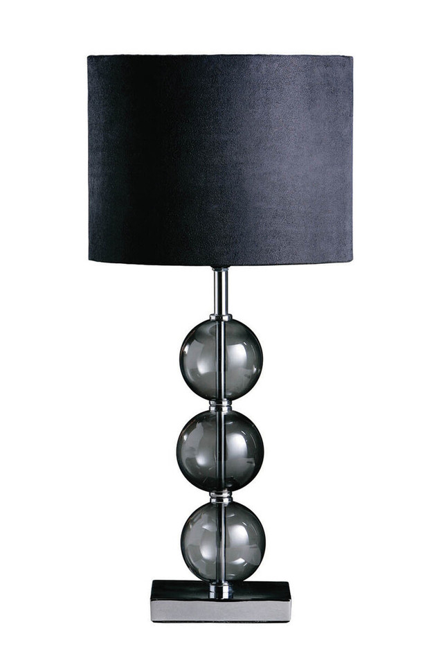 premier housewares Mistro Black Suede Effect Shade Table Lamp