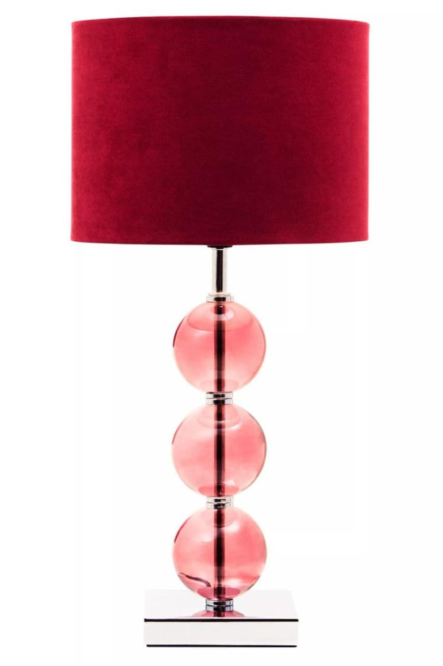 Premier Housewares Mistro Burgundy Suede Effect Shade Table Lamp