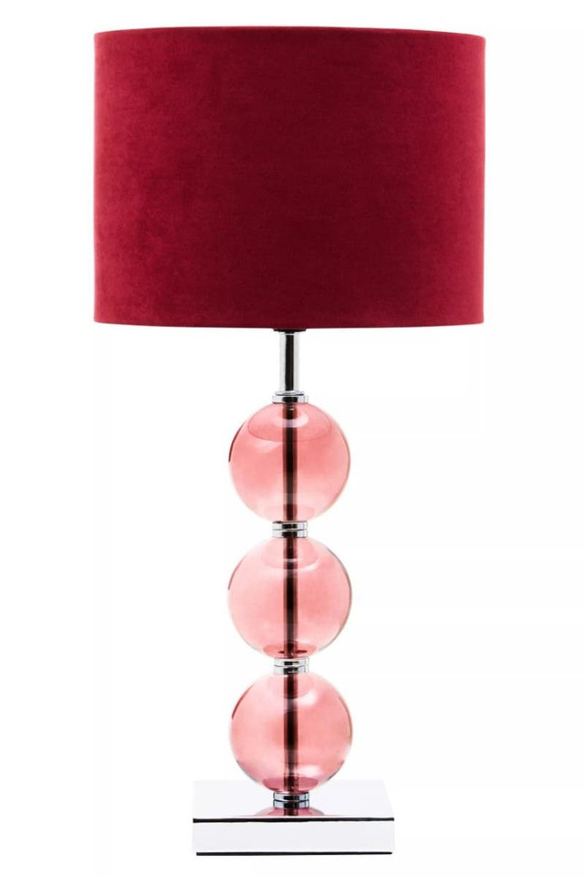 premier housewares Mistro Burgundy Suede Effect Shade Table Lamp