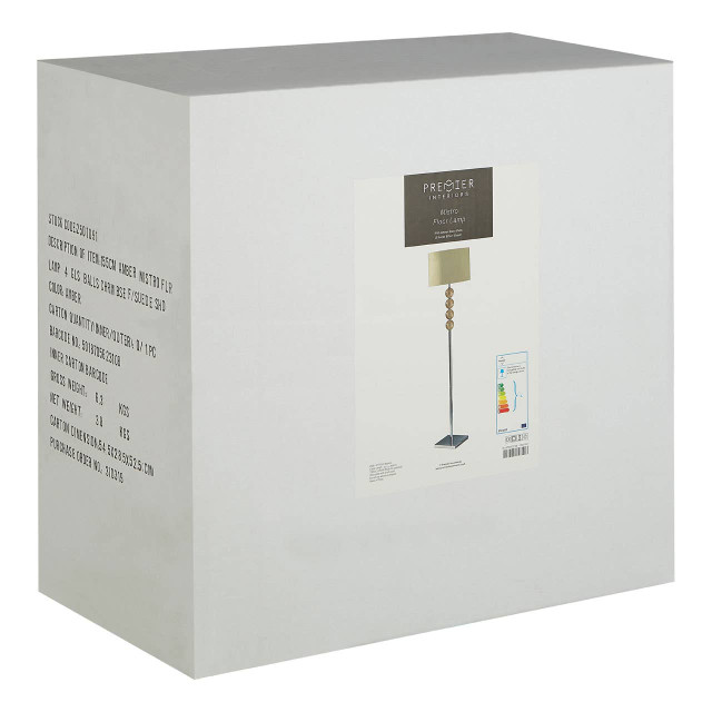 Premier Housewares Mistro Cream Suede Effect Shade Floor Lamp
