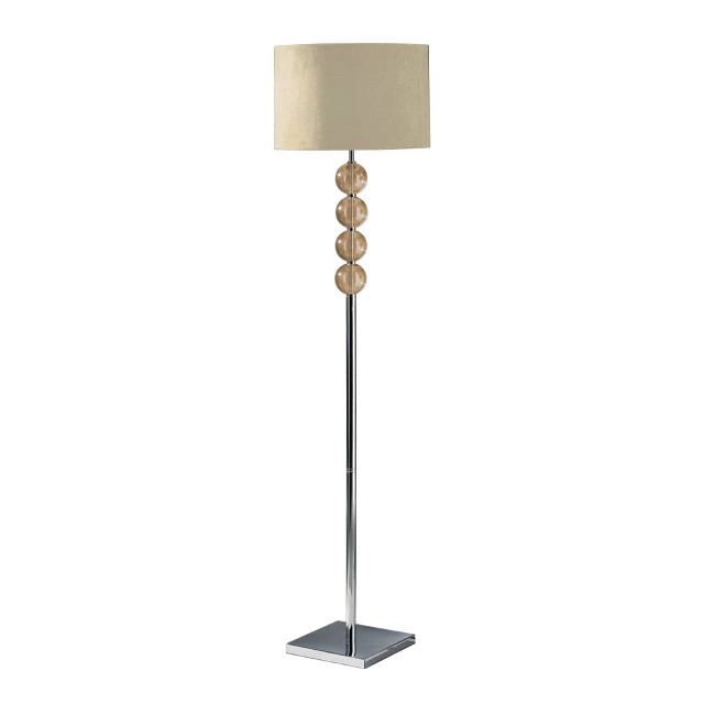 premier housewares Mistro Cream Suede Effect Shade Floor Lamp