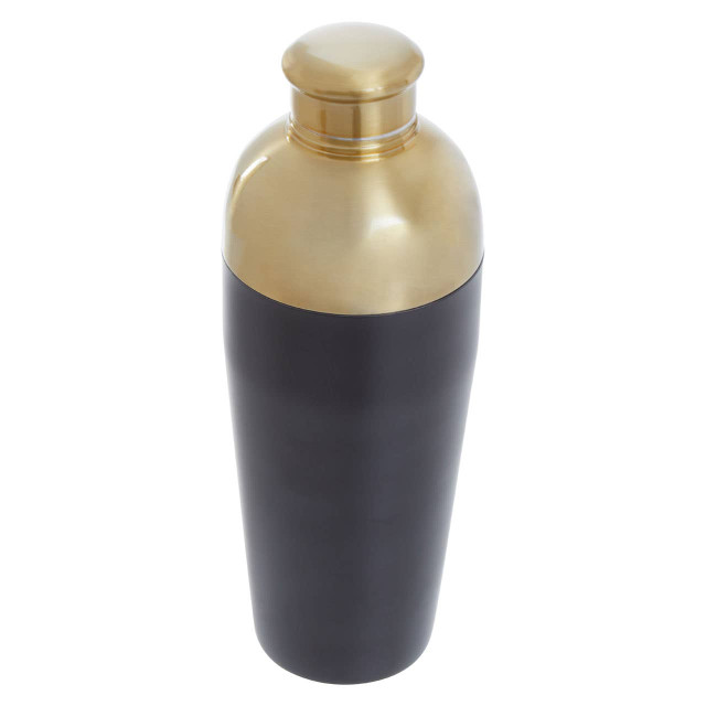 Premier Housewares Mixology Gold Finish And Black Cocktail Shaker