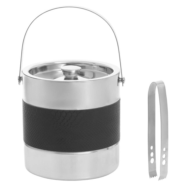 Premier Housewares Mixology Silver Finish Ice Bucket With Tongs