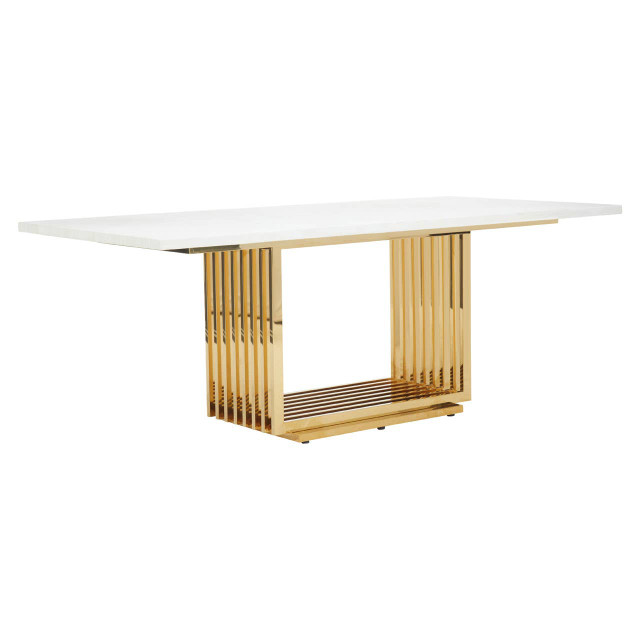 Premier Housewares Moda Ivory White Marble Dining Table